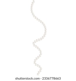 Beautiful vector image of strands of pearls, necklaces on a white background. Beautiful pearl necklace. Jewel. Bead decoration. Vector illustration. White background.