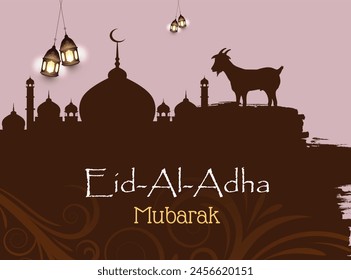 Beautiful vector islamic festival eid al adha mubarak background design