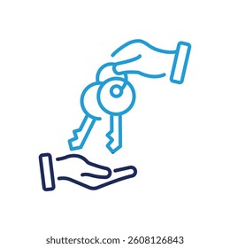 Beautiful vector of key hand over