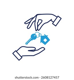 Beautiful vector of key hand over