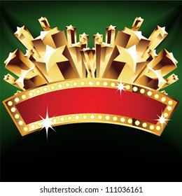 beautiful vector label sign with stars.