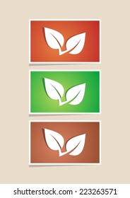 Beautiful vector labels with leaves nature symbols collection