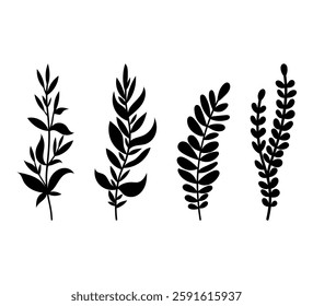 Beautiful vector leaves collection showcasing the elegance of nature's flora in a doodle style