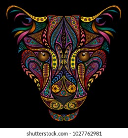 Beautiful vector leopard pattern on a black background