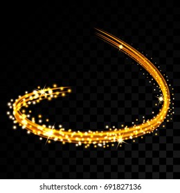 Beautiful vector light effect. Colored lights with flash. Vector transparent background with the effect of neon and glow. Flying design elements.