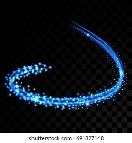 Beautiful vector light effect. Colored lights with flash. Vector transparent background with the effect of neon and glow. Flying design elements.