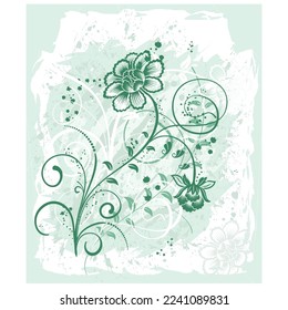 Beautiful Vector  Light Green Flower Background