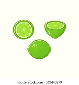 Beautiful vector lime illustrations isolated on white