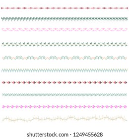 Beautiful vector line border set and scribble design element.