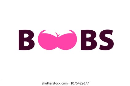 Beautiful Vector Logo Female Boobs Adult Stock Vector (Royalty Free