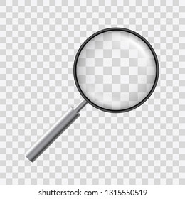 Beautiful vector of a loupe with magnyfying glass on transparent background.