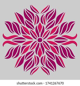 Hermosa mandala vectorial. Efecto de corte 3D. Increíble. Interesante ilustración.