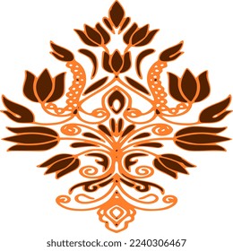Beautiful vector motifs in the shades of brown