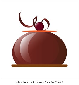 Hermosa torta vectorial mousse con chocolate