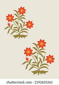 Beautiful Vector Mughal Motif Design 