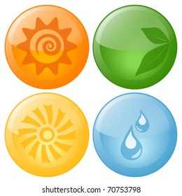 Beautiful Vector Nature Glassy Icons