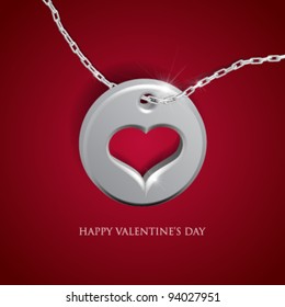 Beautiful vector necklace (silver) - EPS10