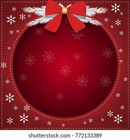 Beautiful vector new year 3d red and white background with snowflakes. EPS 10
