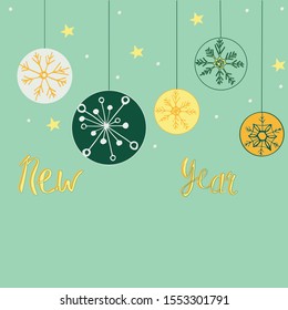 Beautiful vector new year card, great design for any purposes. Christmas, new year banner illustration. Christmas, new year, symbol. Happy new year. Christmas celebration.