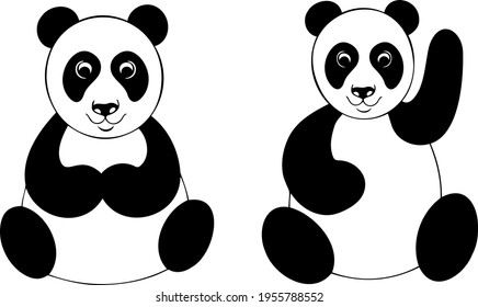 Beautiful vector panda, great design for any purposes. Cartoon vector illustration. Vector graphic illustration. Symbol, logo illustration. Cartoon style. Seamless pattern. Vector icon.