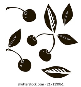 Beautiful vector  pattern with cherry