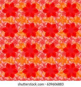 Beautiful vector pattern for decoration and design. Vintage style. Trendy print. Exquisite pattern of watercolor flowers. Watercolor seamless pattern with flowers on a orange background.