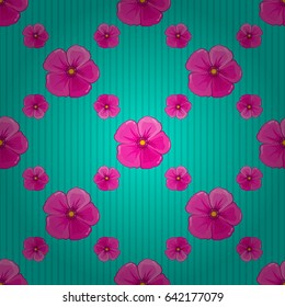 Beautiful vector pattern for decoration and design. Vintage style trendy print. Exquisite pattern of cosmos flowers. Watercolor seamless pattern with cosmos flowers on a blue background.