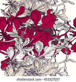 Beautiful vector pattern with flowers. Ideal for fabric prints patterns