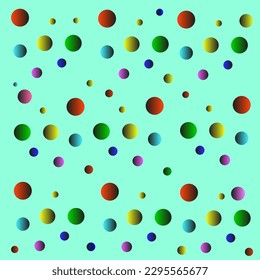 beautiful vector pattern in the form of multi-colored polka dots on a lettuce color background