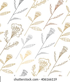 Beautiful vector pattern with graphical flowers. Good for wallpaper, fabric, pattern fills, web page background, surface textures.
