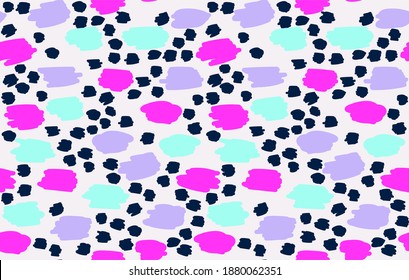 Beautiful vector pattern with hand drawn spots and dots. Geometric abstract seamless digital background