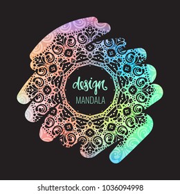 Beautiful vector pattern with Indian ornament mandala. Can be used to print on the phone, to create a poster, tattoo, yoga Mat.
