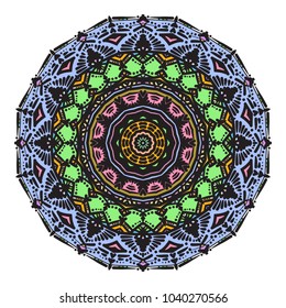 Beautiful vector pattern with Indian ornament mandala. Can be used to print on the phone, to create a poster, tattoo, yoga Mat.
