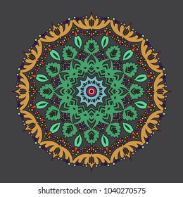Beautiful vector pattern with Indian ornament mandala. Can be used to print on the phone, to create a poster, tattoo, yoga Mat.
