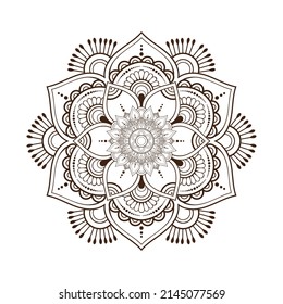Hermoso patrón vectorial con mandala adorno india. Se puede usar para imprimir en la tarjeta, afiches, tatuajes o esteras de yoga.