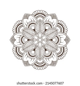 Beautiful vector pattern with Indian ornament mandala. Can be used to print on the card, posters, tattoos, or yoga mats.