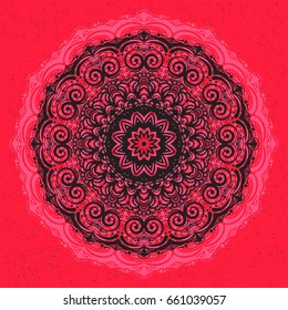 Beautiful vector pattern with Indian ornament mandala. Can be used to print on the phone, to create a poster, tattoo, yoga Mat.