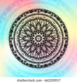 Beautiful vector pattern with Indian ornament mandala. Can be used to print on the phone, to create a poster, tattoo, yoga Mat.