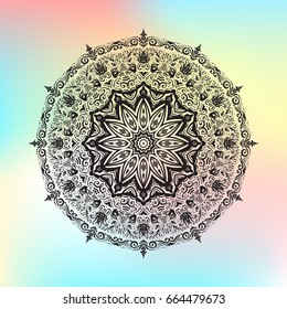 Beautiful vector pattern with Indian ornament mandala. Can be used to print on the phone, to create a poster, tattoo, yoga Mat.