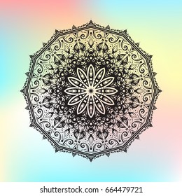 Beautiful vector pattern with Indian ornament mandala. Can be used to print on the phone, to create a poster, tattoo, yoga Mat.