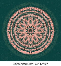 Beautiful vector pattern with Indian ornament mandala. Can be used to print on the phone, to create a poster, tattoo, yoga Mat.