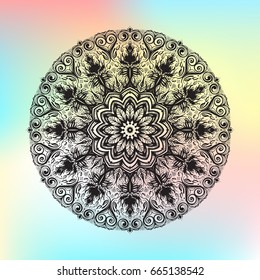 Beautiful vector pattern with Indian ornament mandala. Can be used to print on the phone, to create a poster, tattoo, yoga Mat.