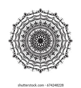 Beautiful vector pattern with Indian ornament mandala. Can be used to print on the phone, to create a poster, tattoo, yoga Mat.