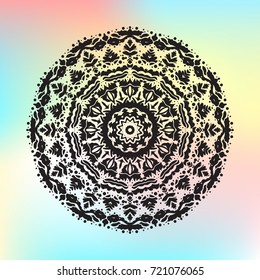 Beautiful vector pattern with Indian ornament mandala. Can be used to print on the phone, to create a poster, tattoo, yoga Mat.