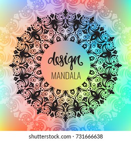 Beautiful vector pattern with Indian ornament mandala. Can be used to print on the phone, to create a poster, tattoo, yoga Mat.