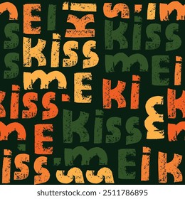 beautiful vector pattern with the inscription, KISS ME