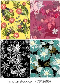 Beautiful vector a pattern seamless floral