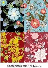 Beautiful vector a pattern seamless floral