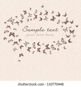 Beautiful vector pattern with silhouettes of butterflies