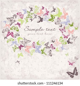 Beautiful vector pattern with silhouettes of butterflies